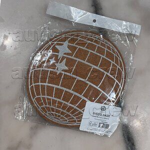 3/$12 💥🆕 8" Round U Brands Disco Daze Cork Bulletin Board | Brown/White | 6697